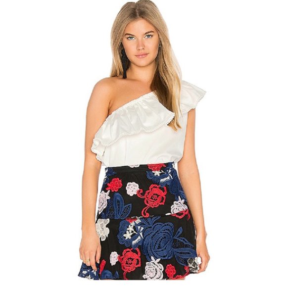 Devlin Dresses & Skirts - Devlin Baily Skirt in Floral Embroidery Black
